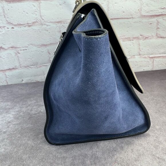 Celine Colorblock Leather Suede Medium Trapeze Shoulder Bag - Picture 7 of 14